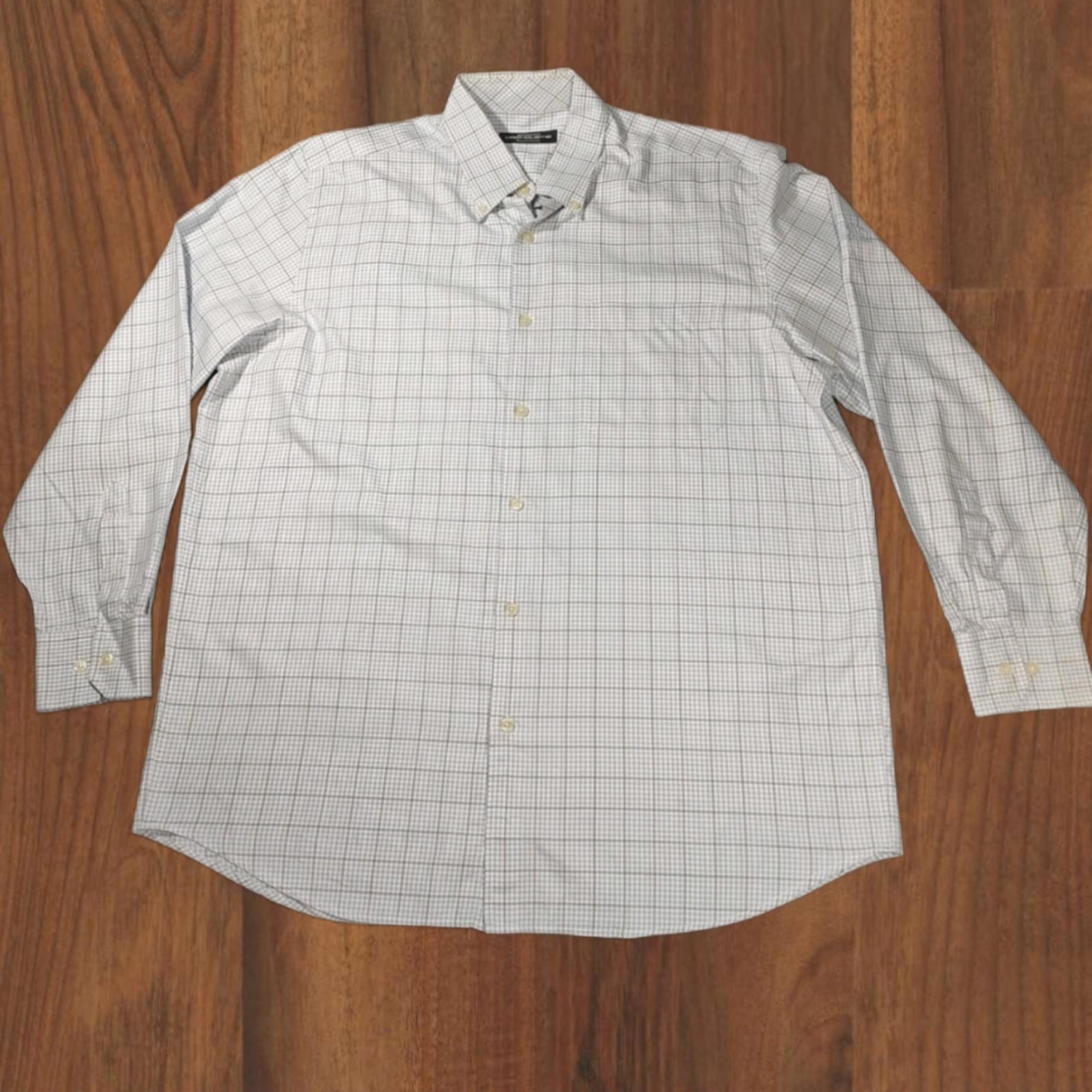 Carnoustie Long Sleeve Blue Plaid Button Up Shirt Men Size XL