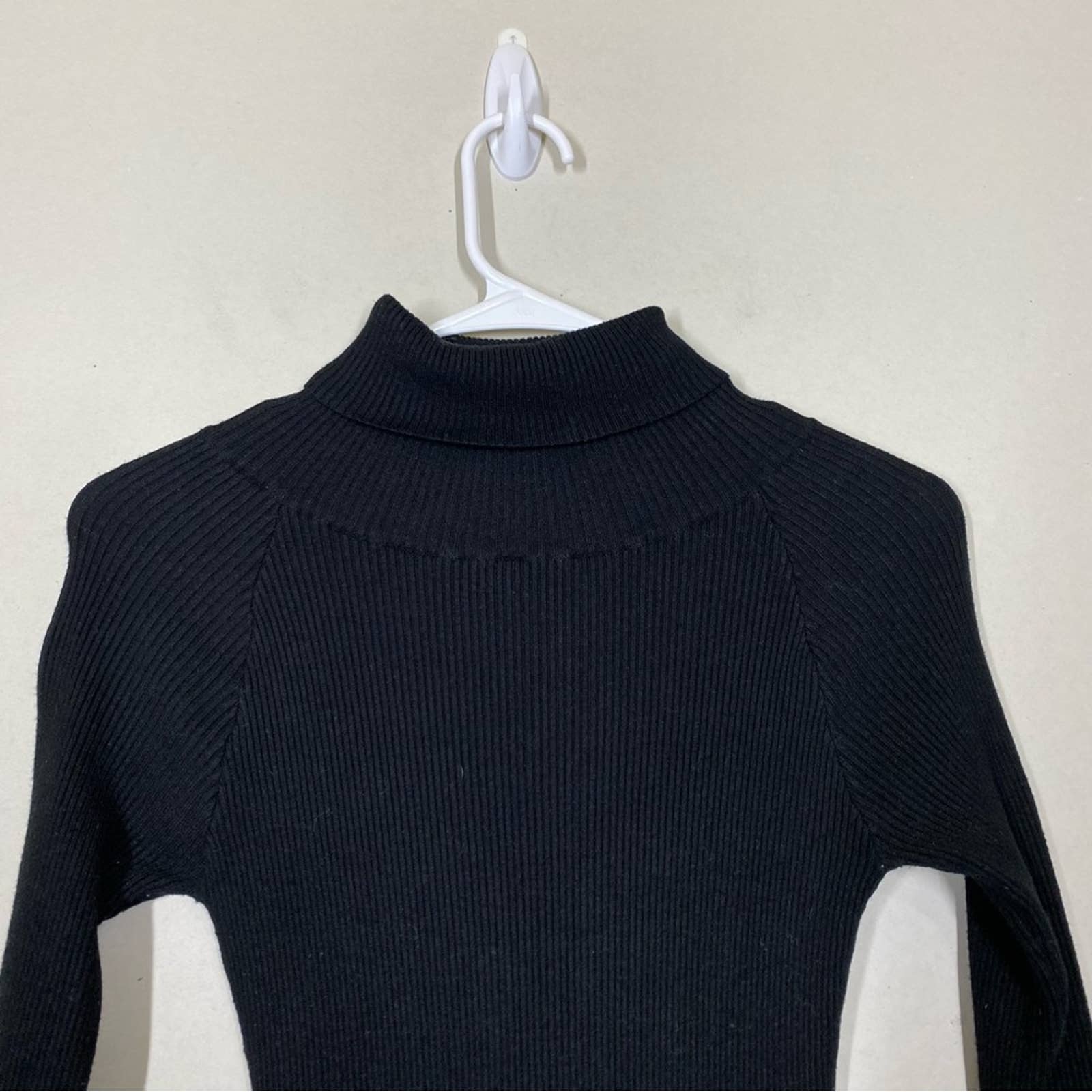 Store Petal + Pup Ribbed Turtleneck Sweater Midi Dress