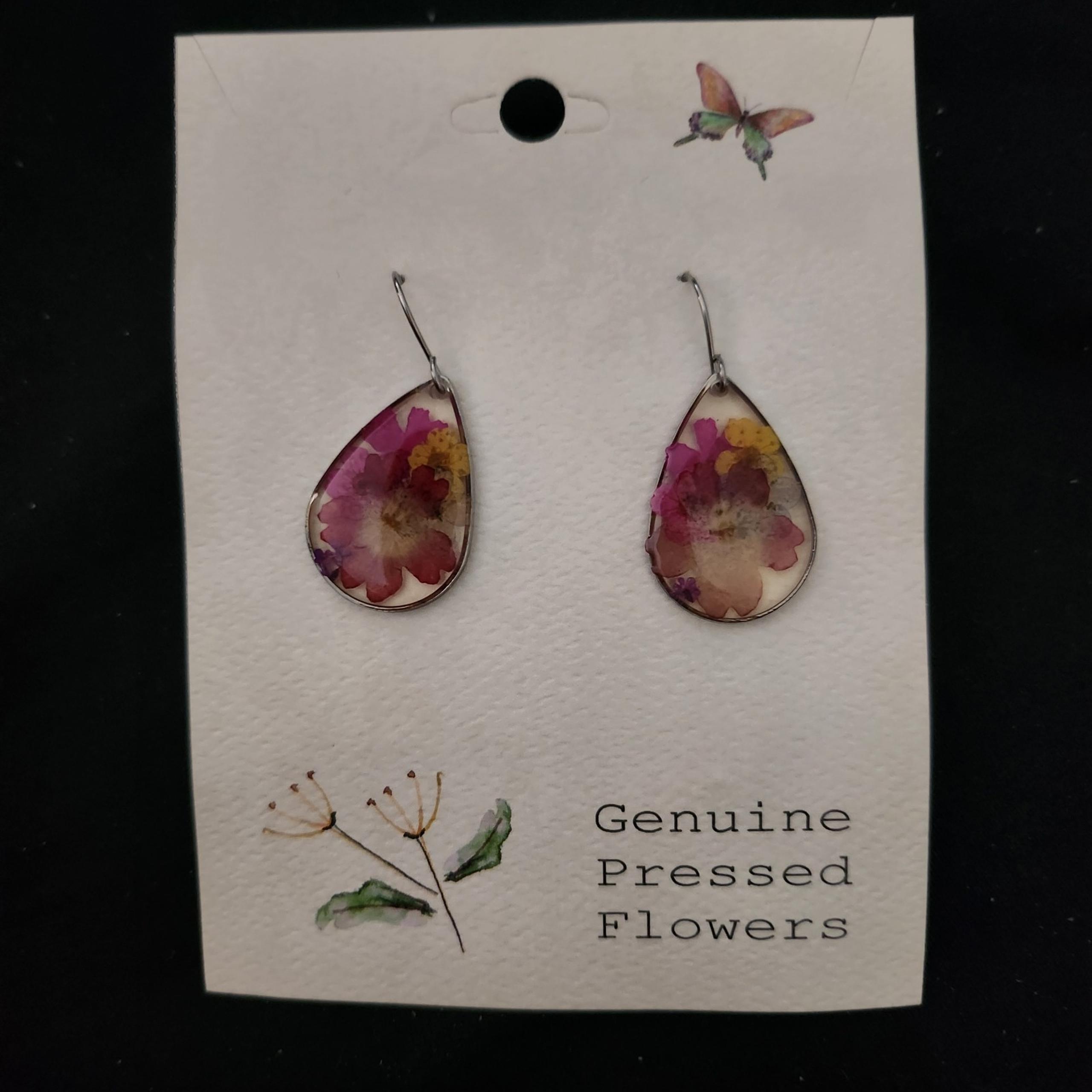 Genuine Flowers Drop Earrings