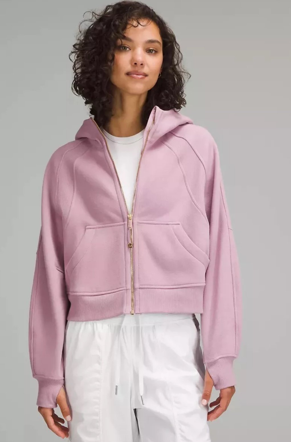NWT Lululemon Scuba Oversized Full-Zip Hoodie XS/S Rose Blush/Gold -LW3EOZS RSBL
