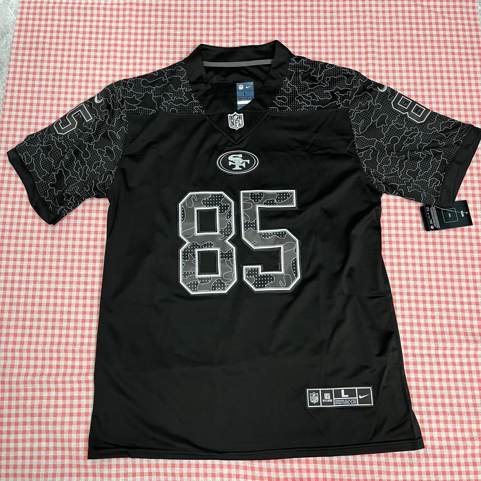 Men's San Francisco 49ers George Kittle Nike Black RFLCTV Limited Jersey