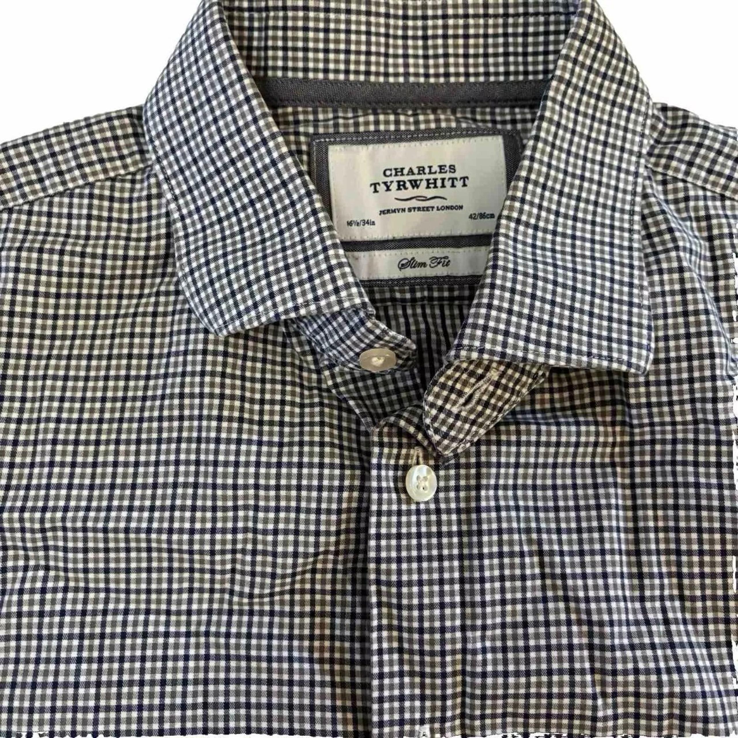Charles Tyrwhitt Slim Fit Dress Shirt Men’s 16.5 - 34 Long Sleeve Multi  Check