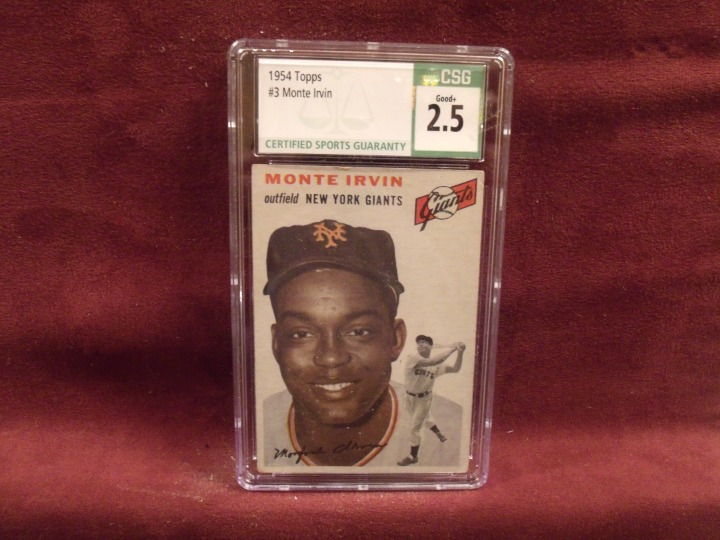 MONTE IRVIN 1954 TOPPS #3 GOOD+ CSG 2.5