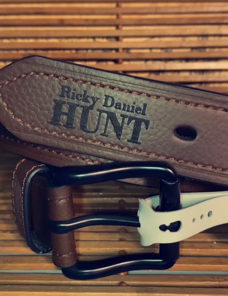 Personalized Name Engraved Leather Belt Brown