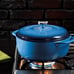 Lodge 6 Quart Enameled Cast Iron Dutch Oven with Lid Dual Handles – Blue