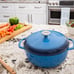 Lodge 6 Quart Enameled Cast Iron Dutch Oven with Lid Dual Handles – Blue
