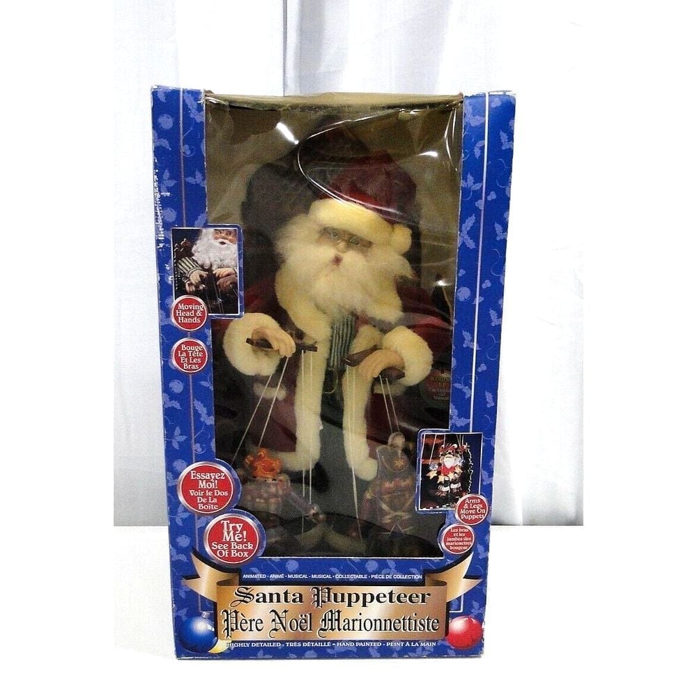2002 Telco Santa Puppeteer Marionette Puppet Christmas Animated Music Pere Noel