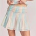 LoveShackFancy Women’s Camilla Mini Skirt Rainbow Striped Ruffled Trim Sz L