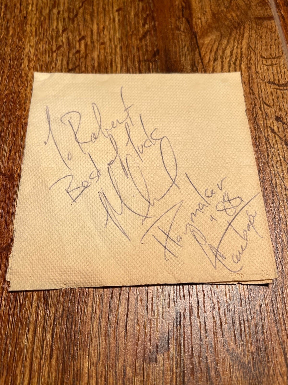 MICHAEL IRVIN : autograph on napkin : Lace Gentlemen's Club