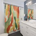 Paint Brush strokes Shower Curtains, Abstract Art Bathroom Decor, Modern