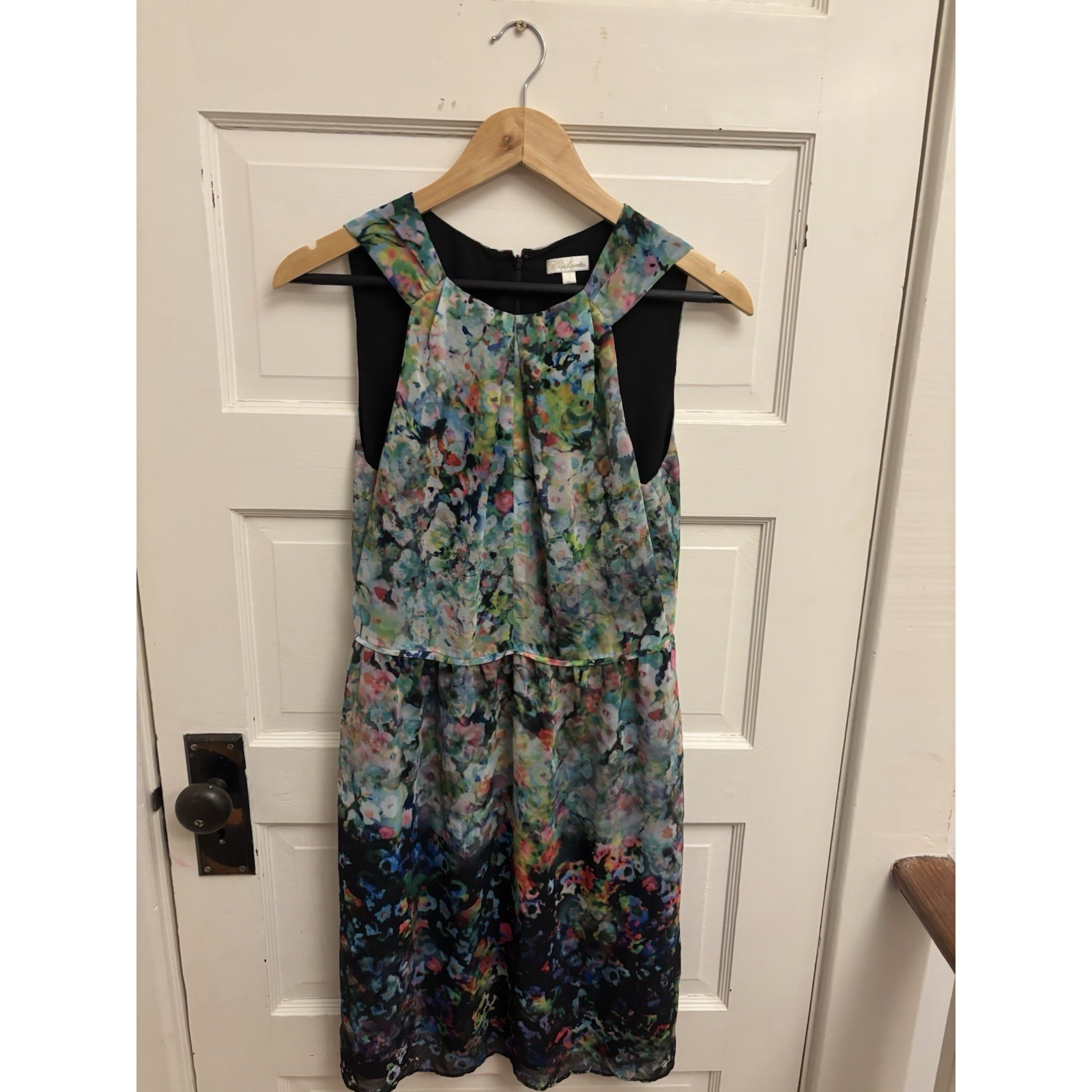 Shoshanna Women's Sleeveless Watercolor Floral Print Dress Lined Size 8