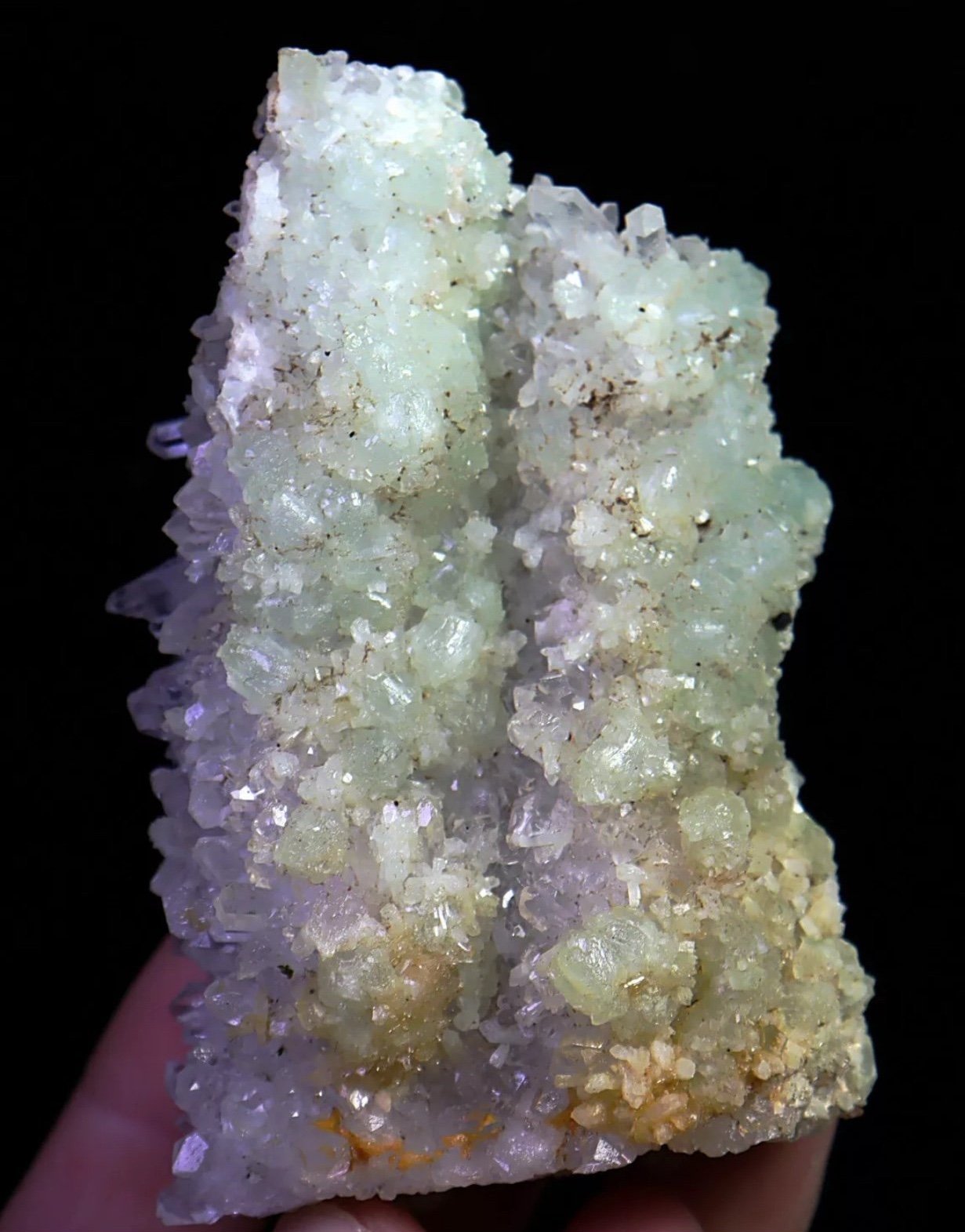 ✨SUPER RARE Natural Green/Purple Prehnite And Quartz Crystal Cluster Mineral