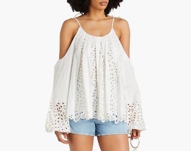 NWT Jonathan Simkhai Martina Cold Shoulder Sz Small Cotton top