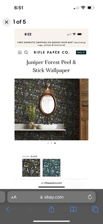 Juniper Forest Peel and Stick wallpaper Rifle Paper Co.