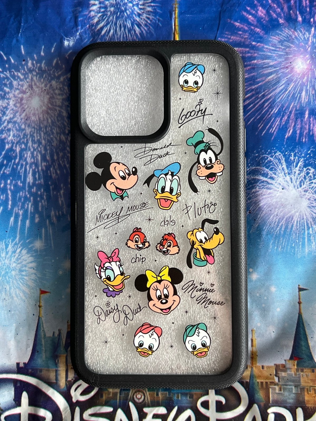 DISNEY PARKS Fab 5 Character Autograph Mickey Minnie IPHONE 13 Pro CASE New