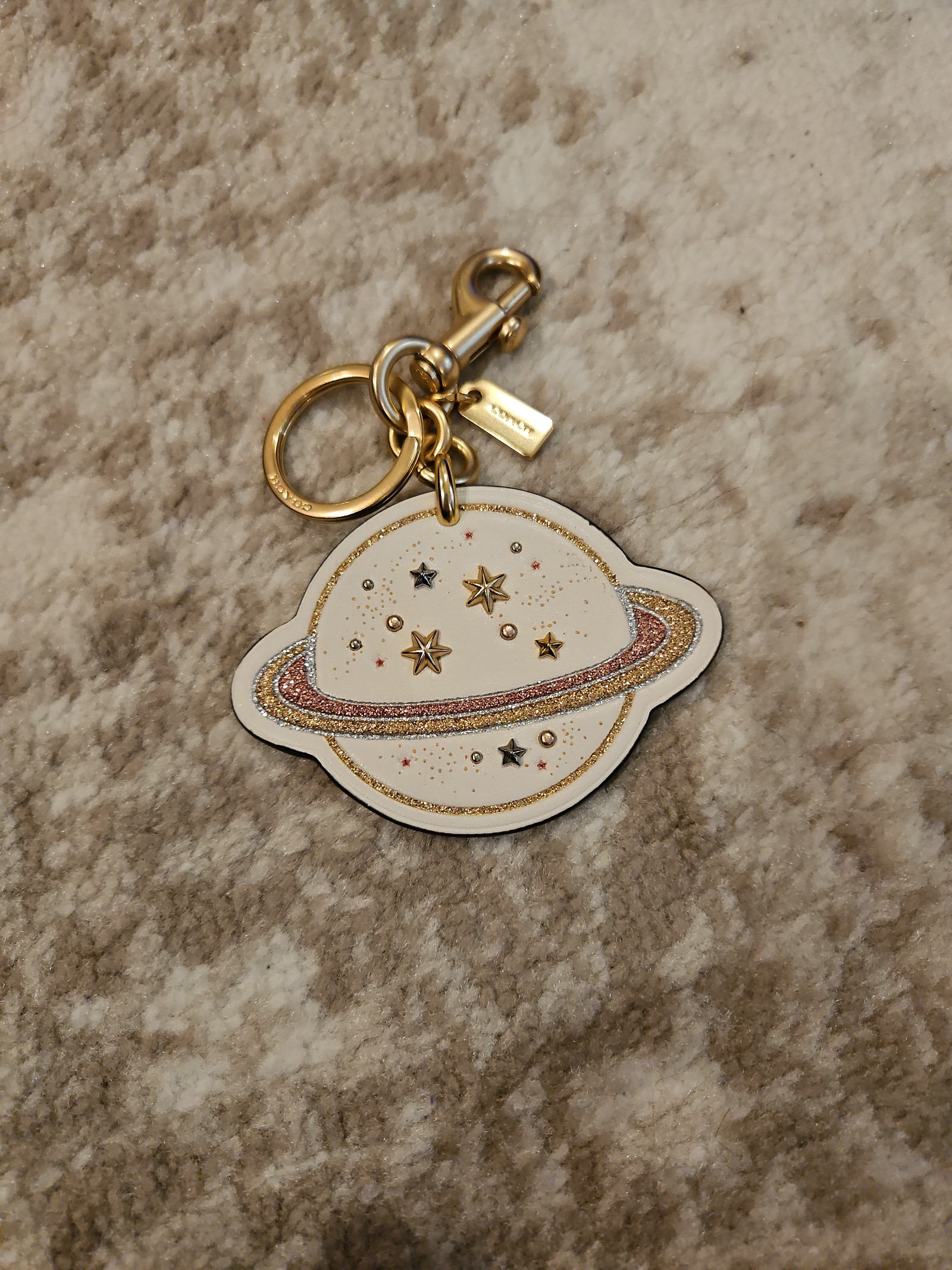 Coach NASA Saturn key chain