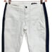 Pam & Gela Uniform Side Stripe Step Hem Pant in White and Blue Women’s Size 28