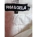 Pam & Gela Uniform Side Stripe Step Hem Pant in White and Blue Women’s Size 28