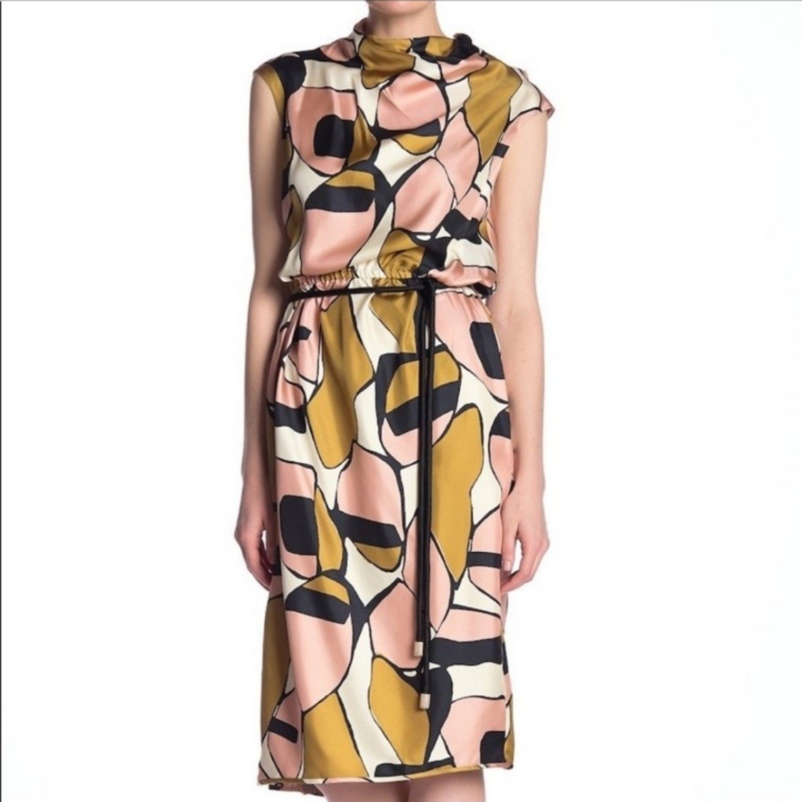 Marc Jacobs Patterned Cowl Neck 100% Silk