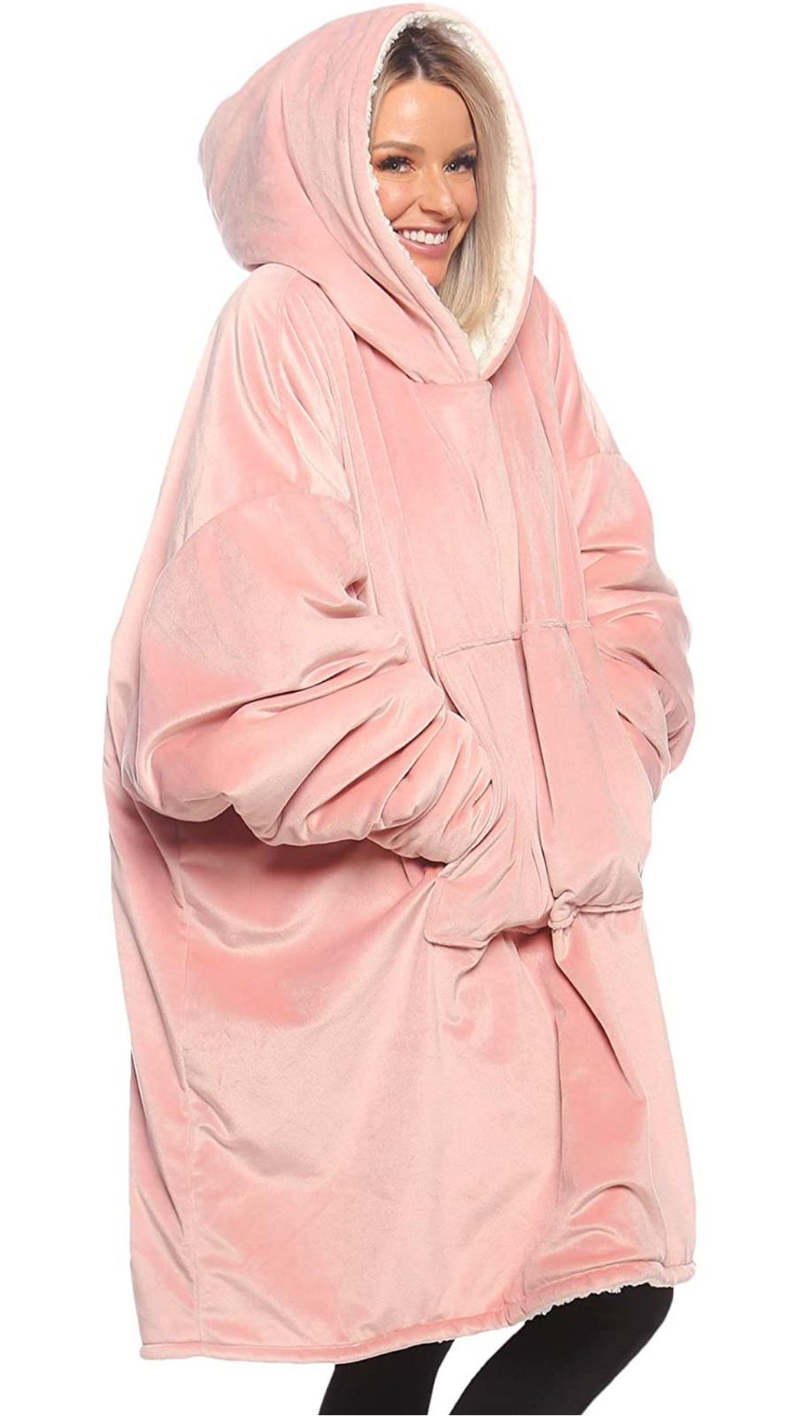 Oversized Microfiber & Sherpa Wearable Blanket