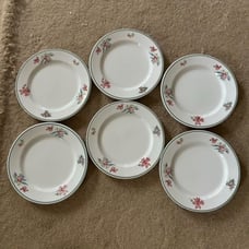 6 Syracuse China Floral Pattern 8” Plates