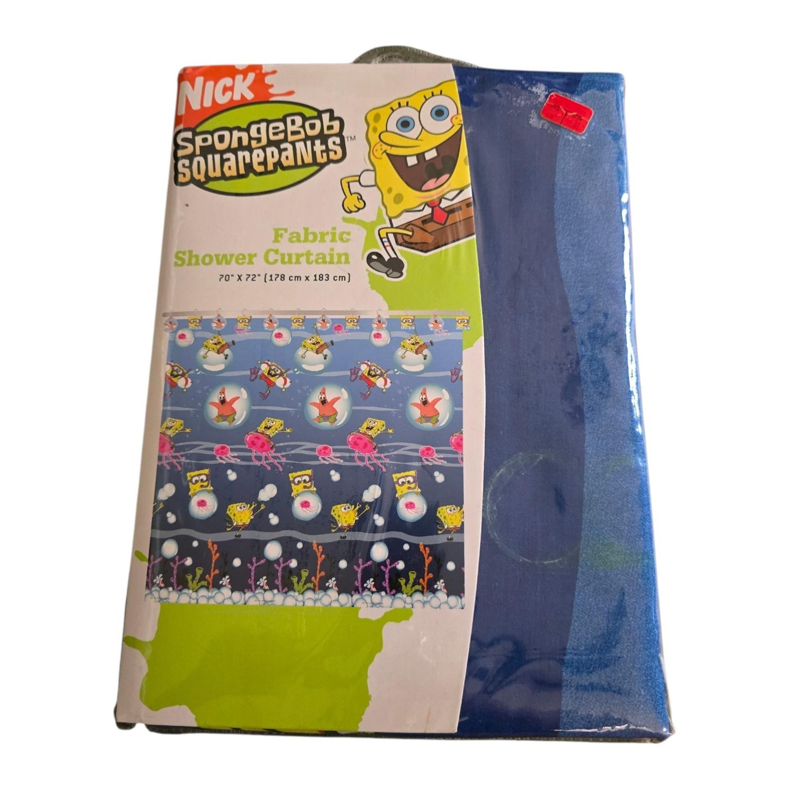 Nickelodeon SpongeBob SquarePants Fabric Shower Curtain 70 X 72 NOS