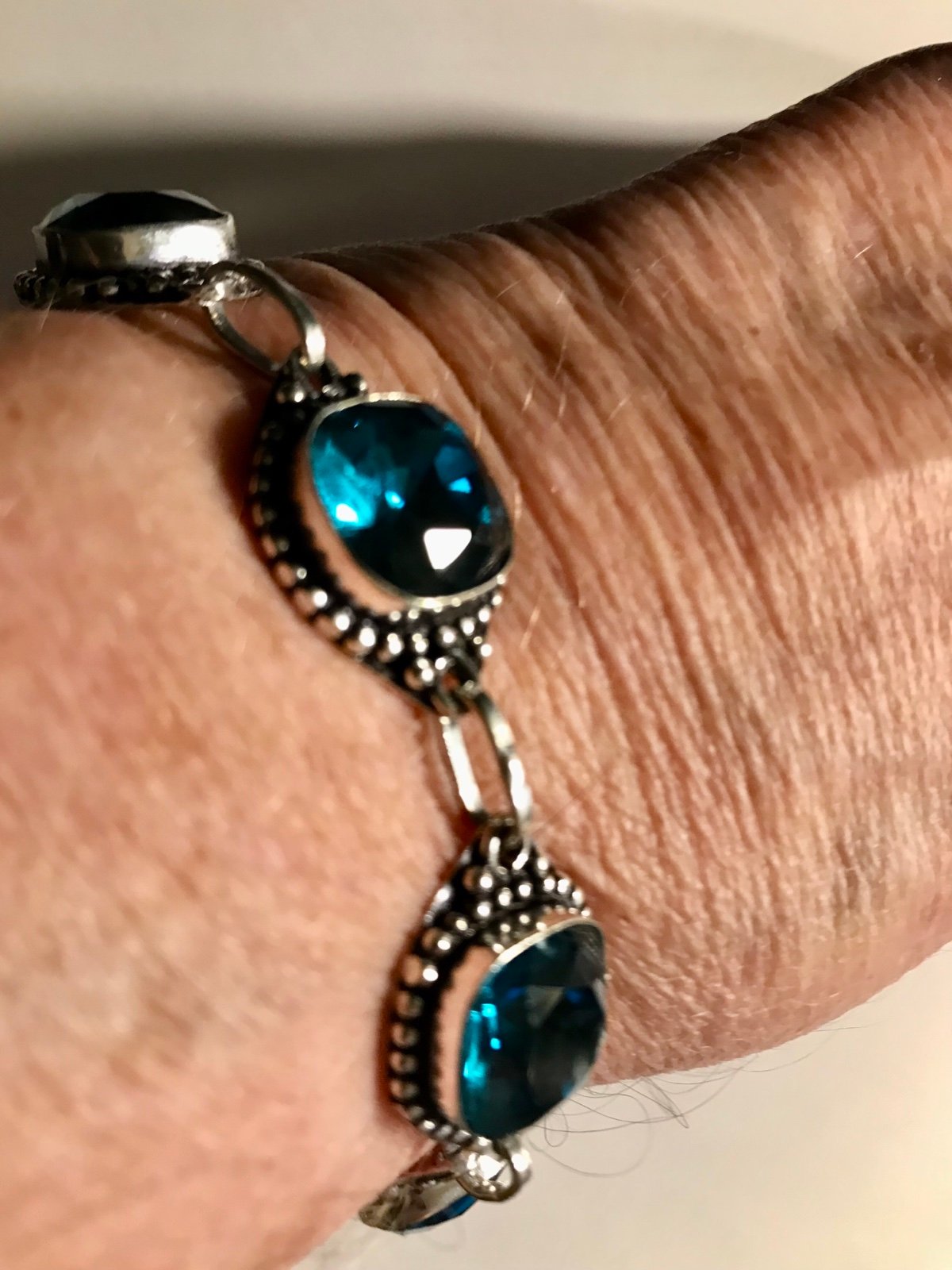 Blue Topaz 925 Sterling Silver Bracelet