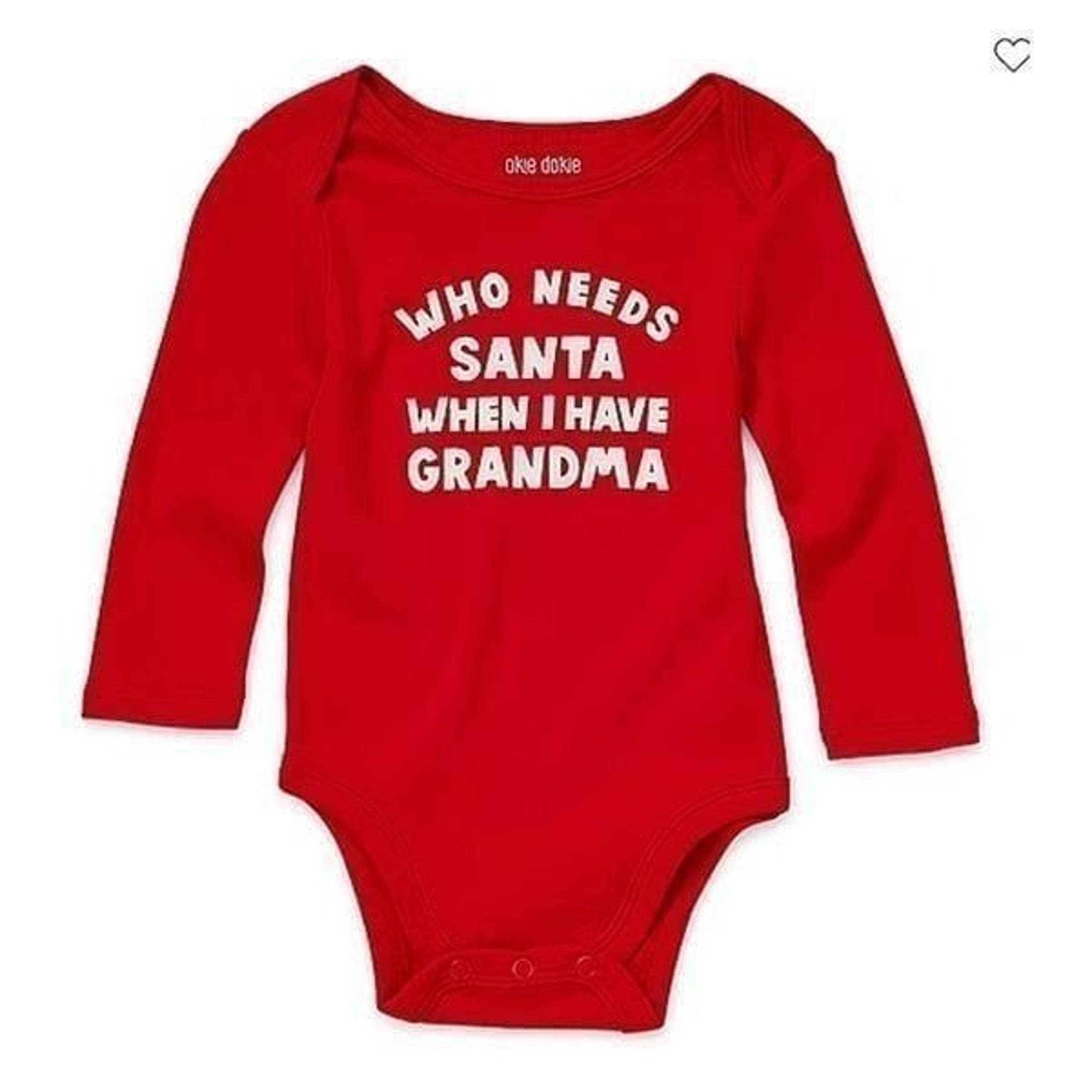 Who Needs Santa When Ive Got Grandma One Piece Size 24M Christmas New Okie Dokie