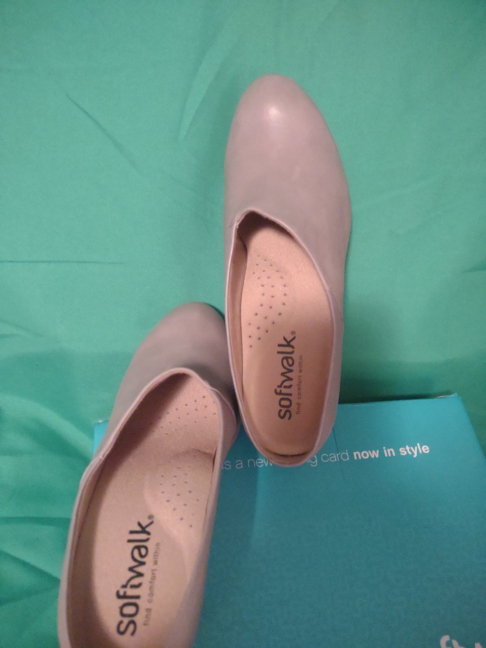 Soft leather heeled mules for women tan or taupe