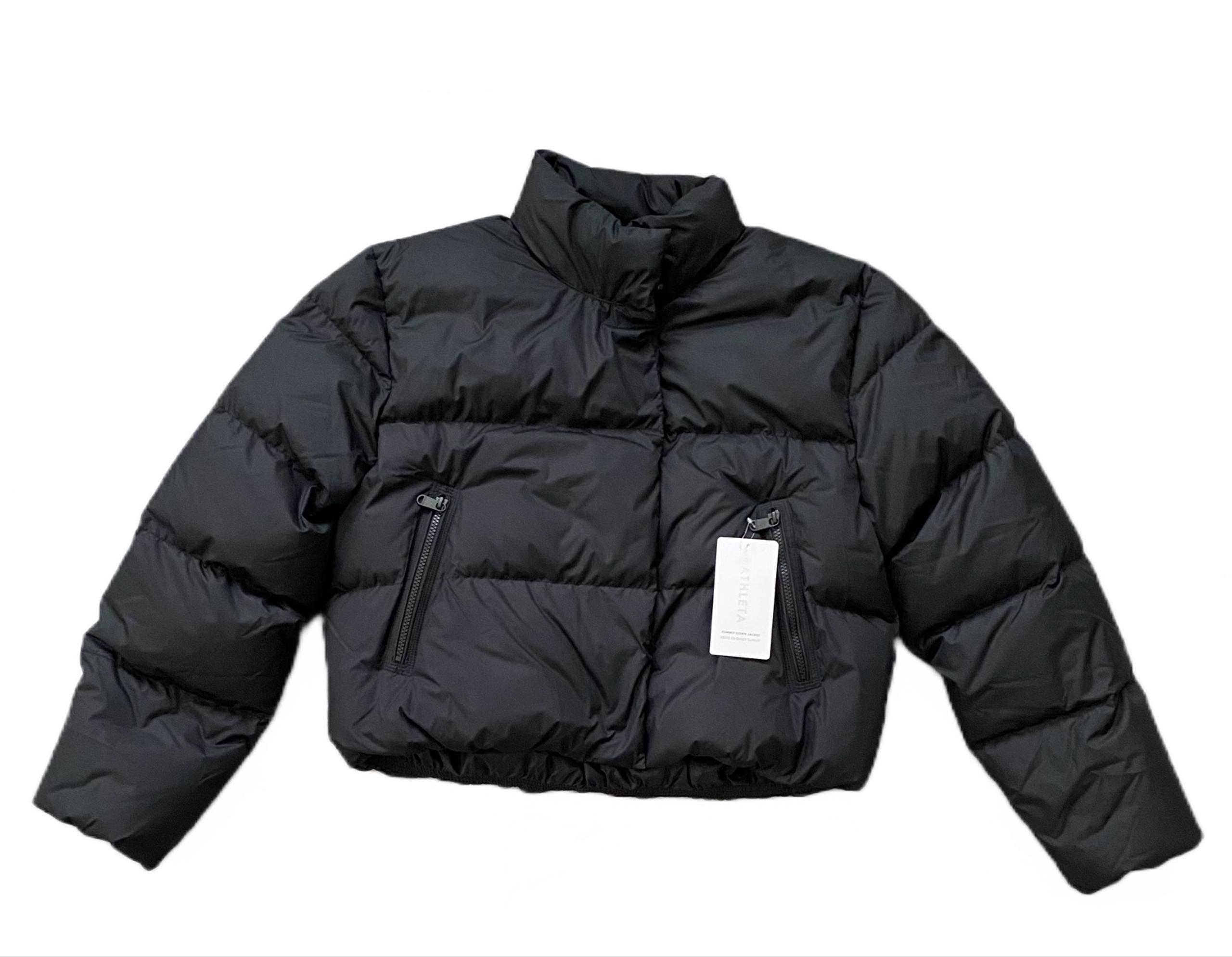 Athleta Summit Cropped Puffer Down  Jacket Women's Black Size XL
