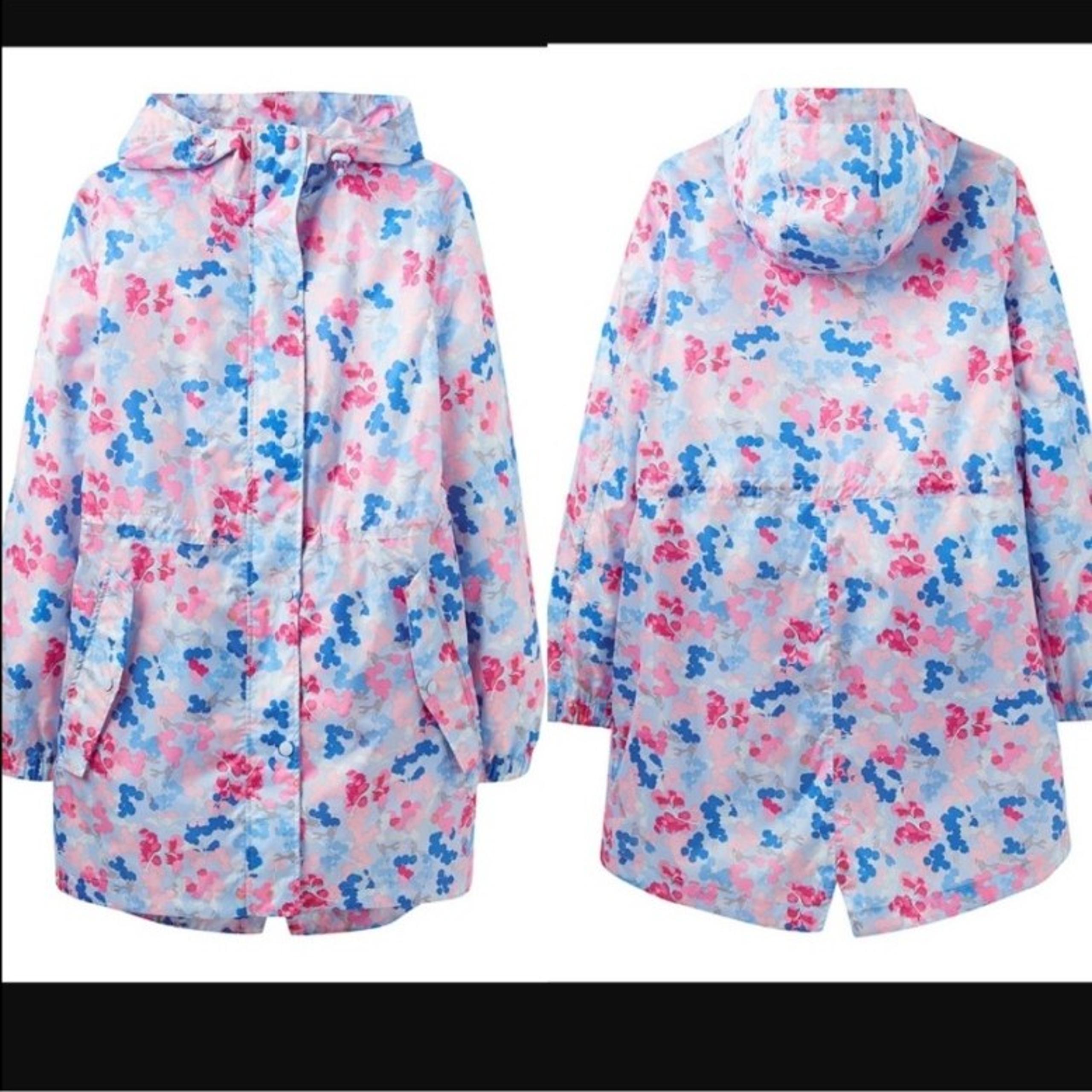 Joules Ditzy Floral Golightly Packable Rain Coat