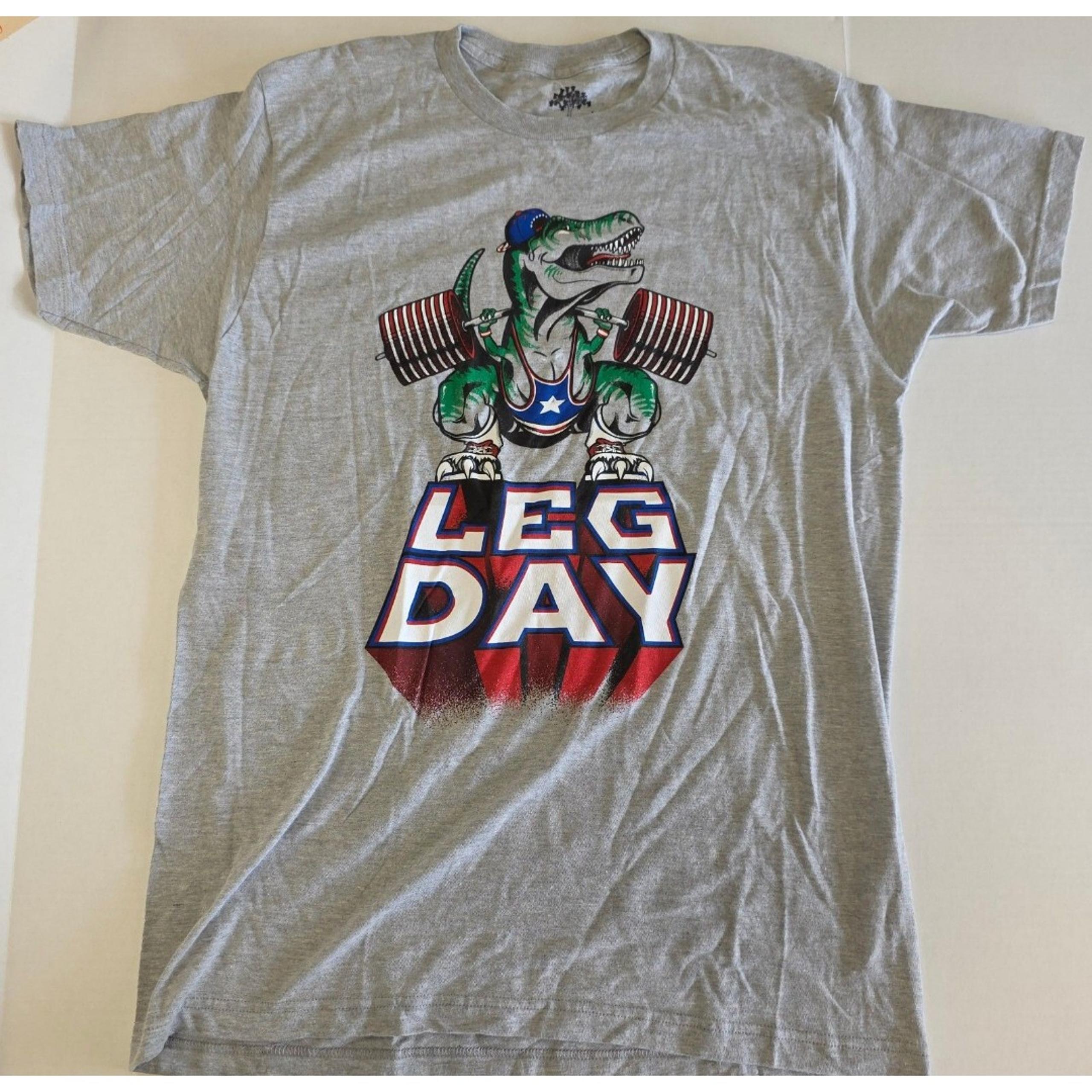 Leg Day TRex T-Shirt Dead Lifting USA Size Large T-Rex tshirt Ann Mens - Arbor