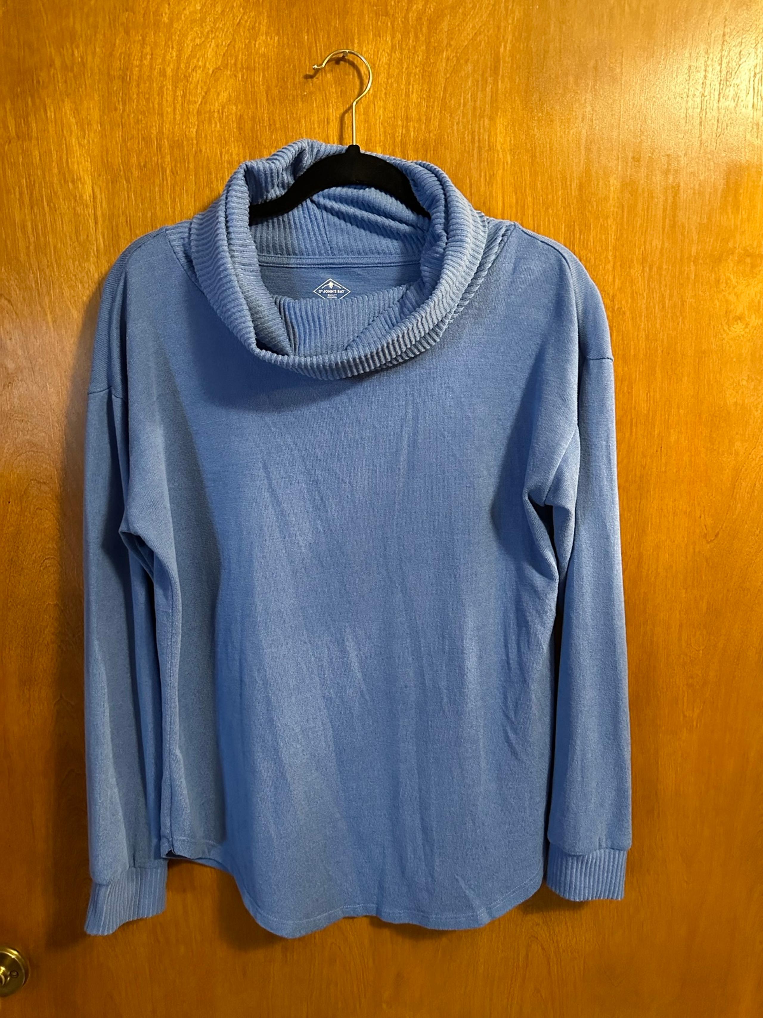Women’s St. John’s Bay Blue Cowl Neck Long Sleeve Sweater Size M Medium