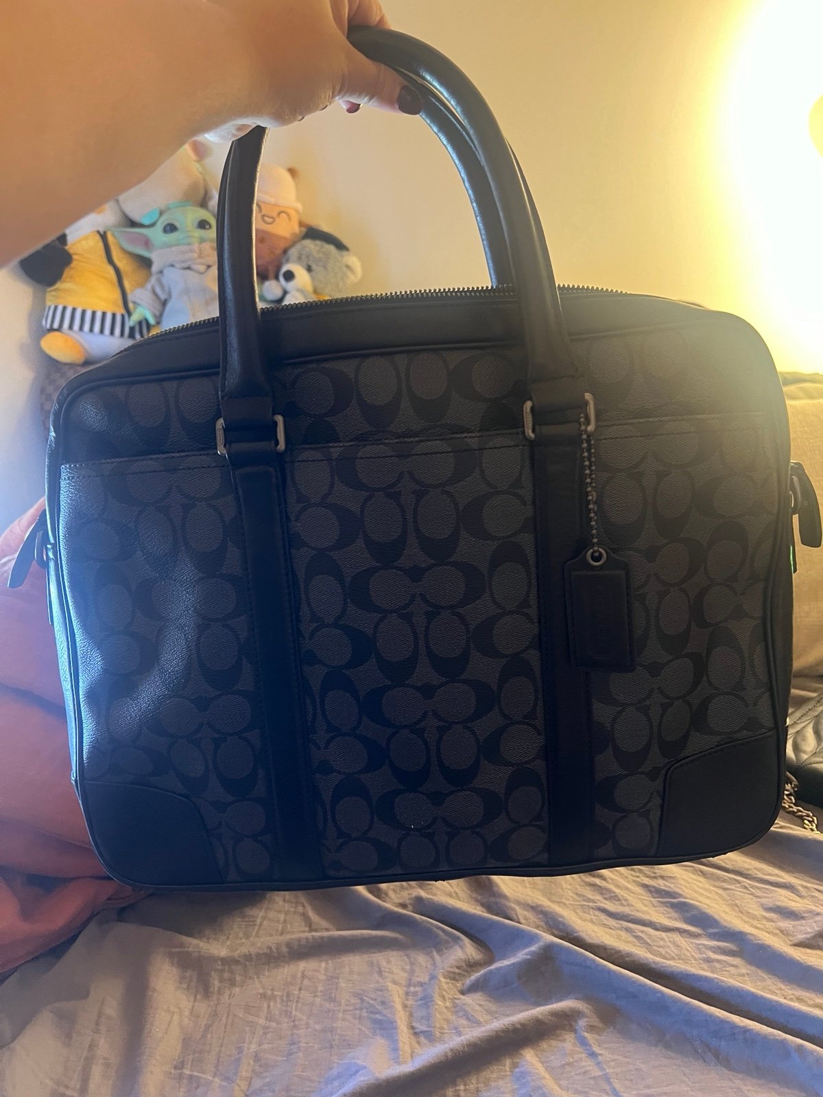 Coach Signature Leather Laptop Bag