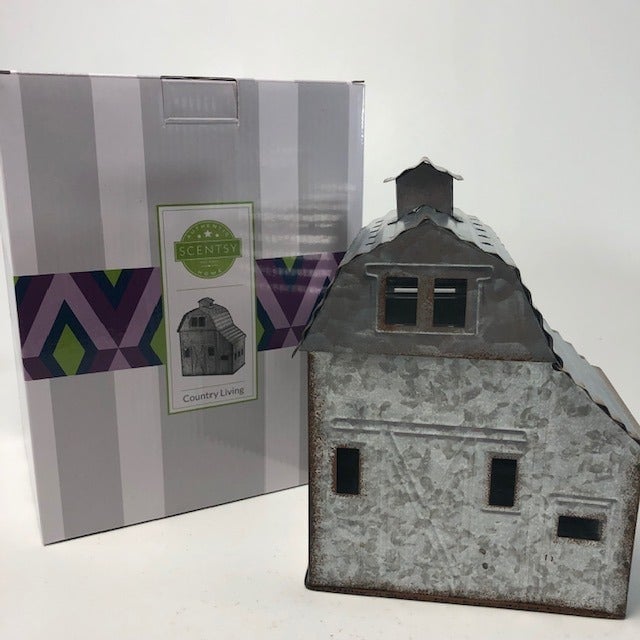 Authentic Scentsy COUNTRY LIVING Galvanized Steel Barn Farmhouse Wax Warmer NEW