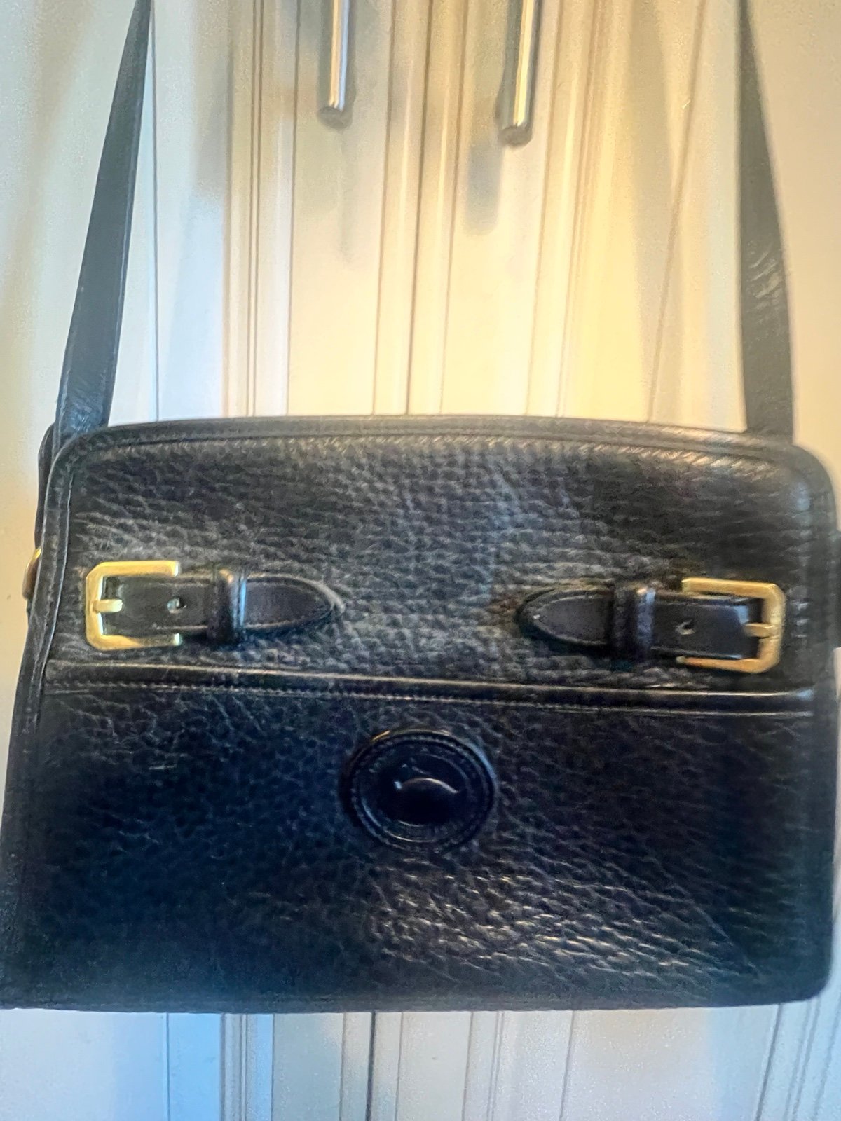 Dooney Bourke Vintage Pebbled Leather Black Crossbody Purse