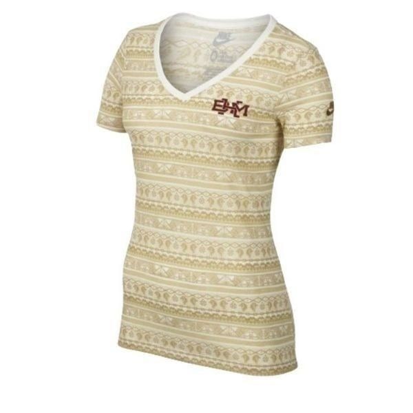 Nike Women's Beige Black History Month All Over Printed T-Shirt Size Large
