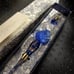 Beautiful Vintage Murano Glass Handmade Pen and Ink Set Blue