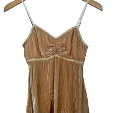 How & Wen VTG Y2K Velvet Silk Cami Babydoll Top NWT