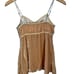 How & Wen VTG Y2K Velvet Silk Cami Babydoll Top NWT