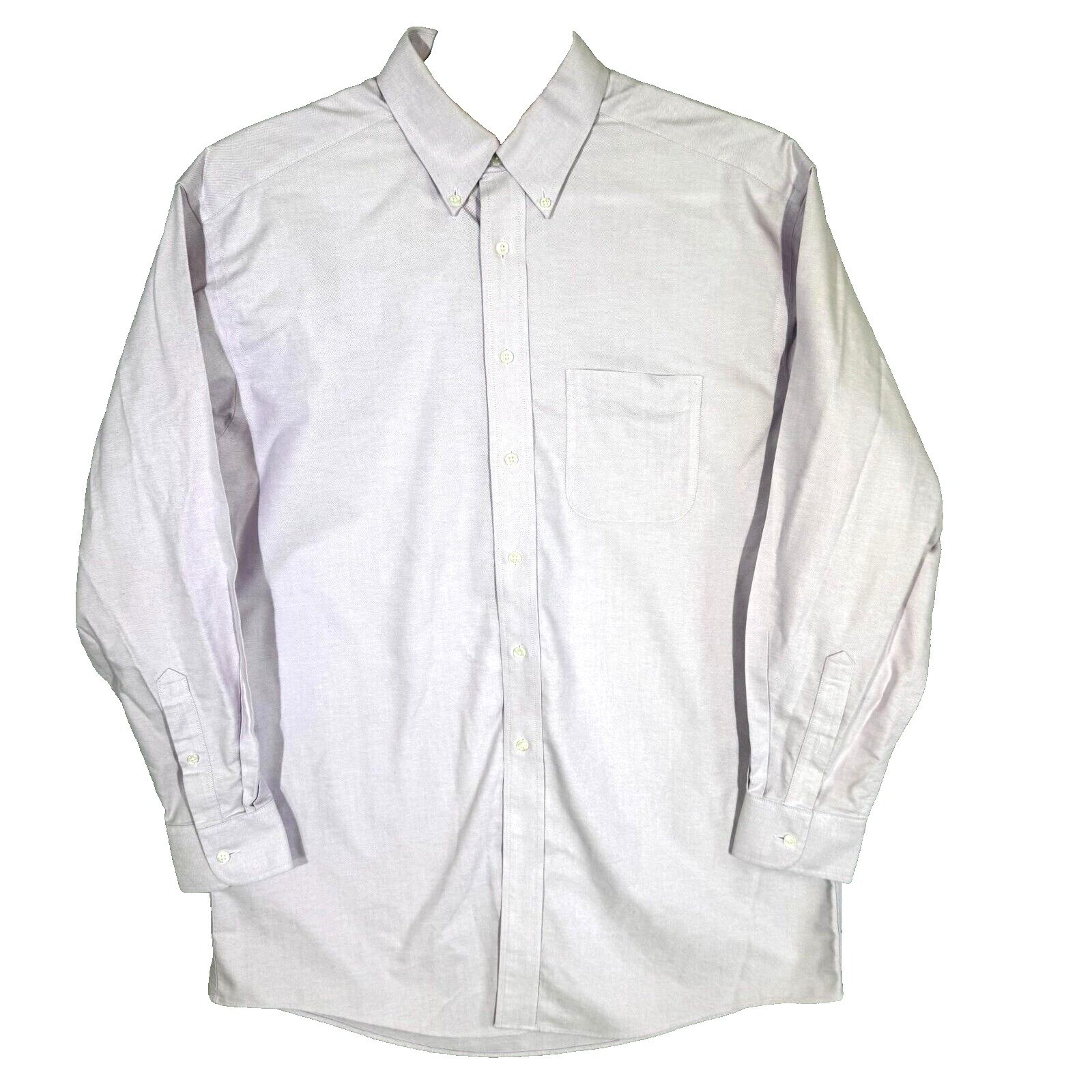 Gold Label Men's Dress Shirt 16/34 Purple 100% Cotton Long Sleeve Formal M1296