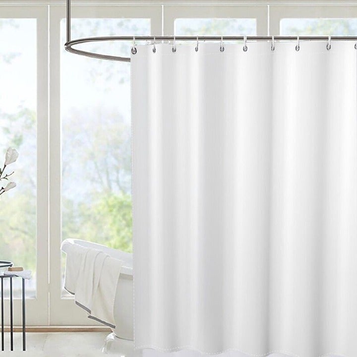 Shower Curtains Waterproof Thicken Bath Curtain Solid Color Polyester Fabric