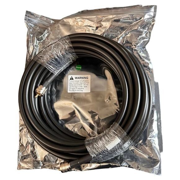 Gemek PL259 UHF Male to Male Low-Loss Coax Extension Cable 50 Ohm 36ft