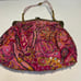 Christiana Luxurious vintage pure silk Clutch with Chain Handle and kiss lock