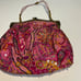 Christiana Luxurious vintage pure silk Clutch with Chain Handle and kiss lock