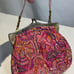 Christiana Luxurious vintage pure silk Clutch with Chain Handle and kiss lock