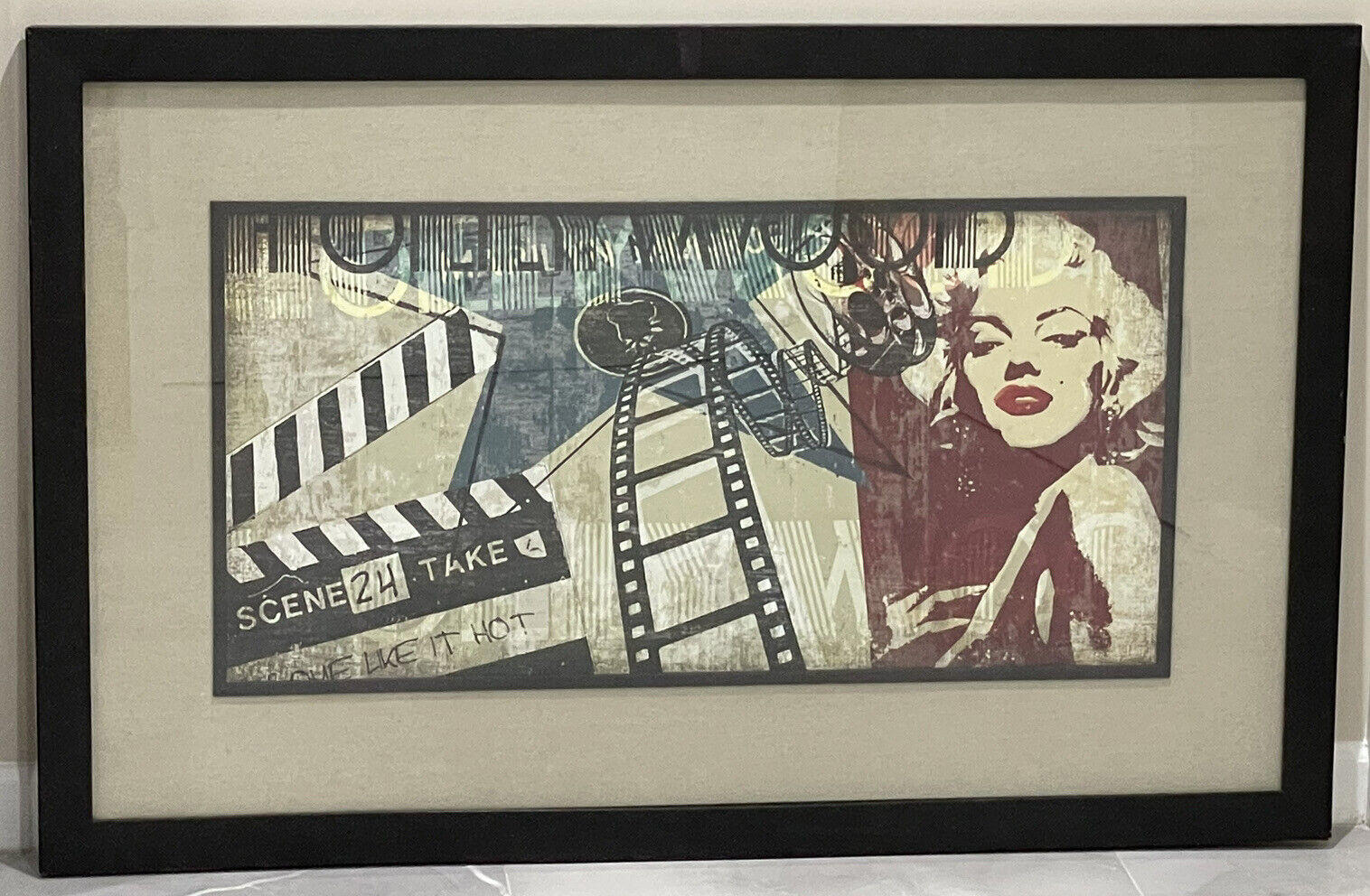 Rare One Of A Kind Vintage Marilyn Monroe Abstract Framed Print LARGE 50 x 32