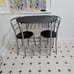 NEW 3 Piece Wood Round Table & Chair Set with Wine Storage Rack, Black