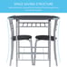 NEW 3 Piece Wood Round Table & Chair Set with Wine Storage Rack, Black