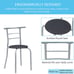 NEW 3 Piece Wood Round Table & Chair Set with Wine Storage Rack, Black